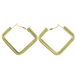 Gold-Tone Metal Hoop-Earrings #1754