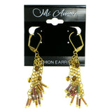 AB finish Dangle-Earrings With Bead Accents Colorful & Gold-Tone Colored #1766