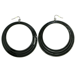 Black & Gray Colored Metal Dangle-Earrings #1773