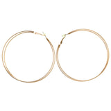 Gold-Tone Metal Hoop-Earrings #1795