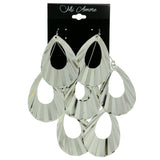 Silver-Tone Metal Dangle-Earrings #1804