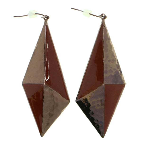 Colorful & Bronze-Tone Colored Metal Dangle-Earrings #1816