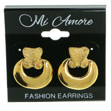 Gold-Tone Metal Drop-Dangle-Earrings #1843