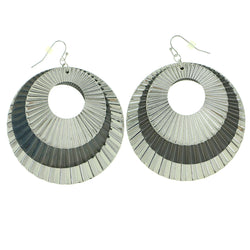 Silver-Tone Metal Dangle-Earrings #1846