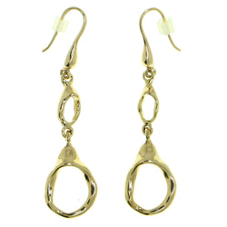 Gold-Tone Metal Dangle-Earrings #1849