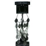 Leaves Drop-Dangle-Earrings With Drop Accents  Gray Color #572