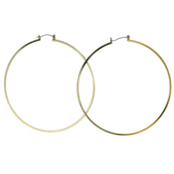Gold-Tone Metal Hoop-Earrings #1864