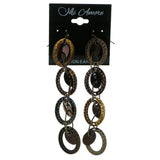 Bronze-Tone Metal Drop-Dangle-Earrings #1868