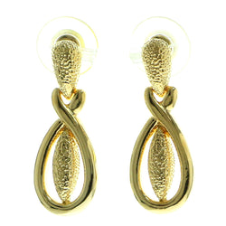 Gold-Tone Metal Dangle-Earrings #573