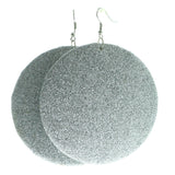 Glittery Dangle-Earrings Silver-Tone Color  #578