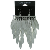 Layered Drop-Dangle-Earrings With Drop Accents  Silver-Tone Color #1963