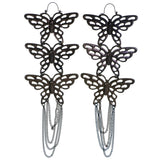 Butterfly Drop-Dangle-Earrings With Drop Accents  Bronze-Tone Color #1965