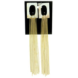 tassel Drop-Dangle-Earrings With Bead Accents White & Gold-Tone Colored #2022