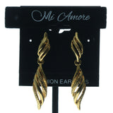 Gold-Tone Metal Dangle-Earrings #587