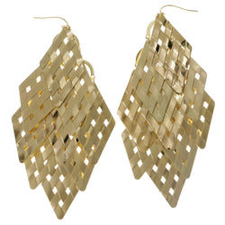 Gold-Tone Metal Dangle-Earrings #2043