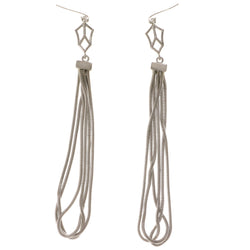 Silver-Tone Metal Dangle-Earrings #2050