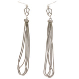 Silver-Tone Metal Dangle-Earrings #2050