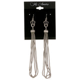 Silver-Tone Metal Dangle-Earrings #2050