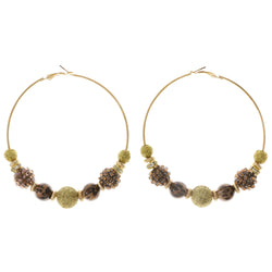 Glitter Spots Hoop-Earrings With Crystal Accents Colorful & Gold-Tone Colored #2063