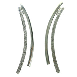Silver-Tone Metal Dangle-Earrings #595