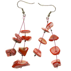Orange Acrylic Dangle-Earrings #2142