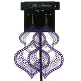 Filigree Drop-Dangle-Earrings Purple Color  #605