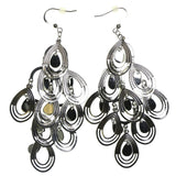 Silver-Tone Metal Dangle-Earrings #2170