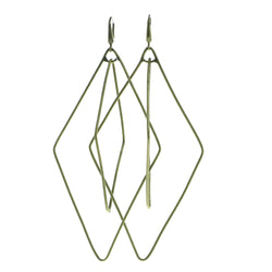 Gold-Tone Metal Dangle-Earrings #609