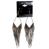 Gold-Tone Metal Dangle-Earrings #2207