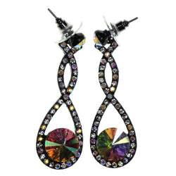 Black & Clear Colored Acrylic Dangle-Earrings #2209