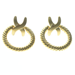 Wreath Stud-Earrings Gold-Tone Color  #612