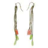 Gold-Tone & Multi Colored Metal Dangle-Earrings #2215