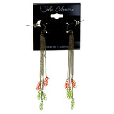 Gold-Tone & Multi Colored Metal Dangle-Earrings #2215