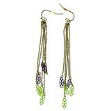 Gold-Tone & Multi Colored Metal Dangle-Earrings #2216