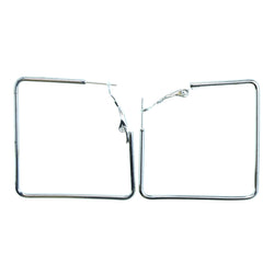 Squares Clip-On-Earrings Silver-Tone Color  #2222