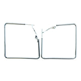 Squares Clip-On-Earrings Silver-Tone Color  #2222