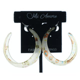 Flower Hoop-Earrings Clear & Multi Colored #644