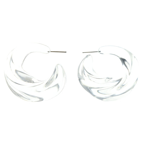 Clear Acrylic Hoop-Earrings #663