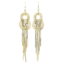 Gold-Tone Metal Dangle-Earrings #674