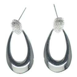 Silver-Tone Metal Dangle-Earrings #697