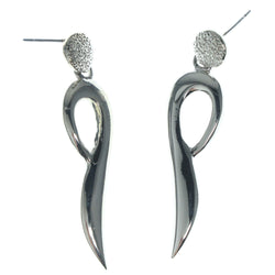 Silver-Tone Metal Dangle-Earrings #698
