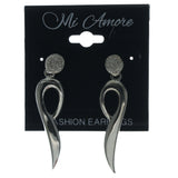 Silver-Tone Metal Dangle-Earrings #698