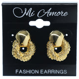 Gold-Tone Metal Stud-Earrings #720