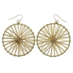 Gold-Tone Metal Dangle-Earrings #723