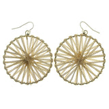 Gold-Tone Metal Dangle-Earrings #723