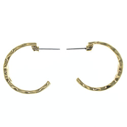 Gold-Tone Metal Hoop-Earrings #733
