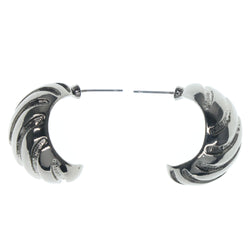 Silver-Tone Metal Dangle-Earrings #761