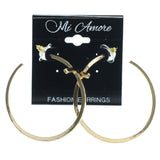 Cross Hoop-Earrings Gold-Tone Color  #764