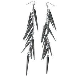 Silver-Tone Metal Dangle-Earrings #769