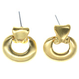 Gold-Tone Metal Stud-Earrings #849